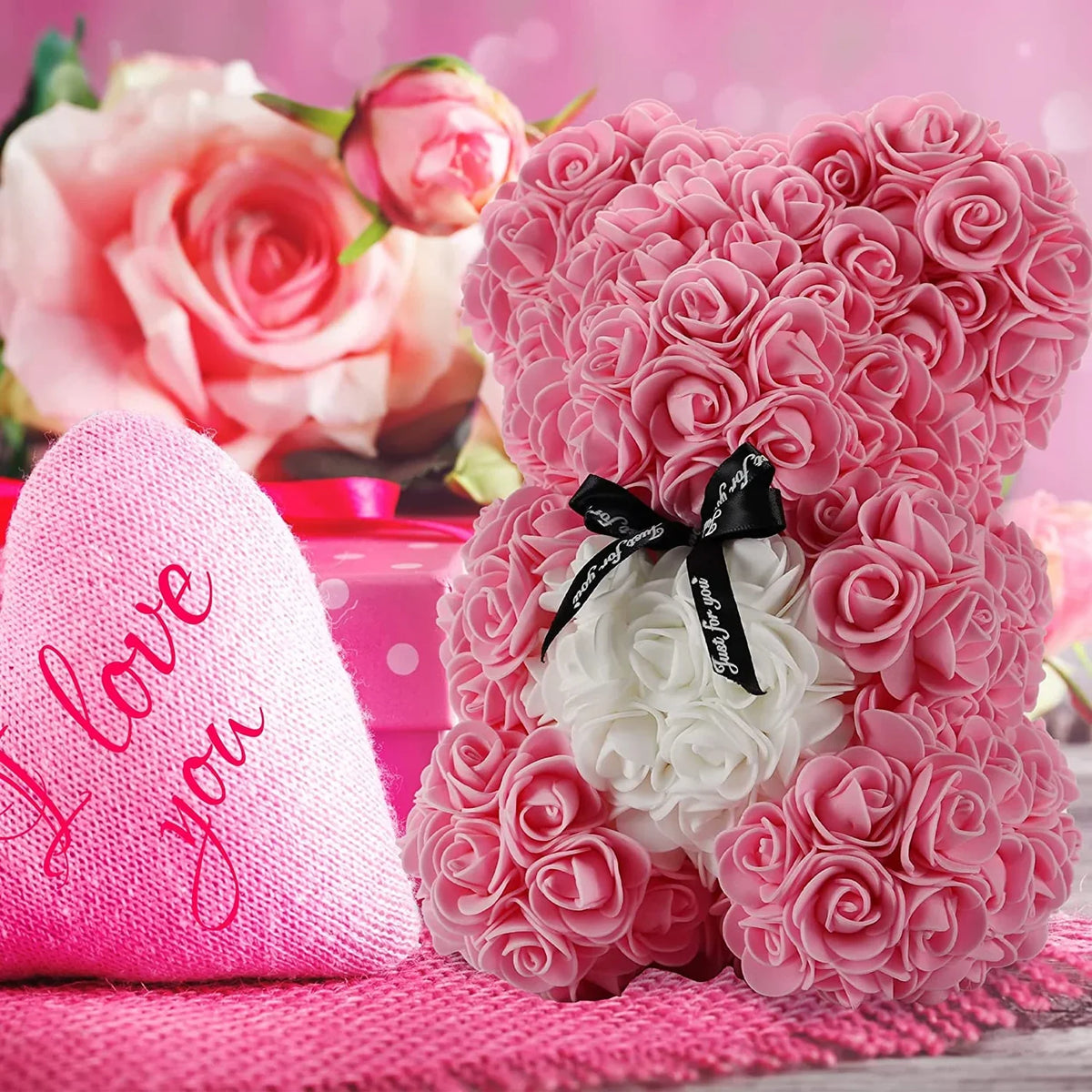 Regal Rose™ Teddy Bear (10in/25cm) + 50% Off + Free Bonus Necklace