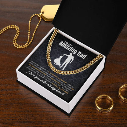 My Dad My Hero From Daughter | Cuban Link Chain | Perfect Father's Day Gift