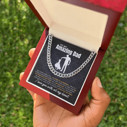 My Dad My Hero From Daughter | Cuban Link Chain | Perfect Father's Day Gift